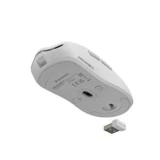Genesis herní myš ZIRCON 500/Herní/Optická/10 000 DPI/USB+BT/Bílá