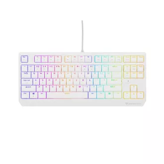 Genesis herní klávesnice THOR 230/TKL/RGB/Outemu Brown/Drátová USB/US layout/Bílá