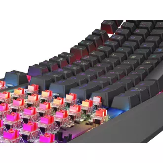 GENESIS herní klávesnice THOR 230/TKL/RGB/Outemu Red/Bezdrátová USB + Bluetooth/US layout/Černá