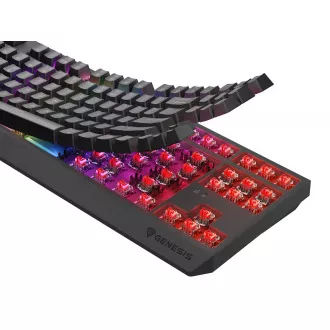 GENESIS herní klávesnice THOR 230/TKL/RGB/Outemu Red/Bezdrátová USB + Bluetooth/US layout/Černá
