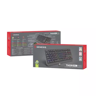 GENESIS herní klávesnice THOR 230/TKL/RGB/Outemu Silent Lemon/Bezdrátová USB + Bluetooth/US layout/Č