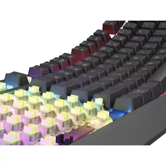 GENESIS herní klávesnice THOR 230/TKL/RGB/Outemu Silent Lemon/Bezdrátová USB + Bluetooth/US layout/Č