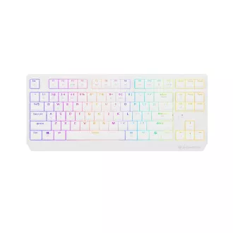 GENESIS herní klávesnice THOR 230/TKL/RGB/Outemu Red/Bezdrátová USB + Bluetooth/US layout/Bílá