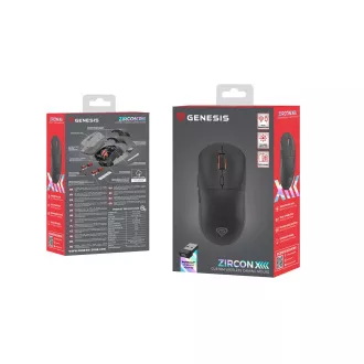 Genesis herní bezdrátová myš ZIRCON XIII/Herní/Optická/26 000 DPI/Bezdrátové USB/Černá