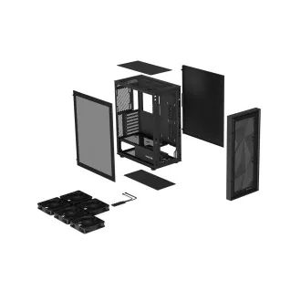 Počítačová skříň Genesis DIAXID 605F/Midi Tower/Transpar./Černá