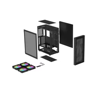 Počítačová skříň Genesis DIAXID 605 ARGB/Midi Tower/Transpar./Černá