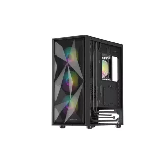 Počítačová skříň Genesis DIAXID 605 ARGB/Midi Tower/Transpar./Černá