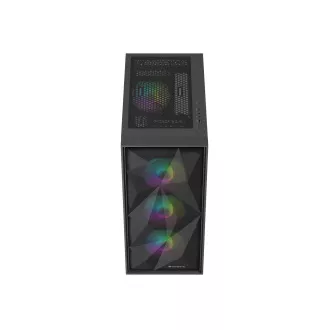 Počítačová skříň Genesis DIAXID 605 ARGB/Midi Tower/Transpar./Černá