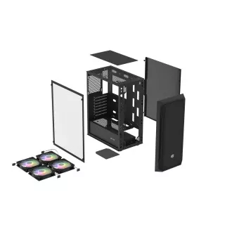 PC skříň Fury SHOBO/Midi Tower/Transpar./Černá
