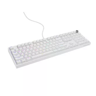 Herní mechanická klávesnice Genesis THOR 404/RGB/Outemu Peach Silent/Drátové USB-A/US layout/Bílá