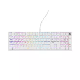 Herní mechanická klávesnice Genesis THOR 404/RGB/Outemu Peach Silent/Drátové USB-A/US layout/Bílá