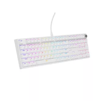 Herní mechanická klávesnice Genesis THOR 404/RGB/Outemu Peach Silent/Drátové USB-A/US layout/Bílá