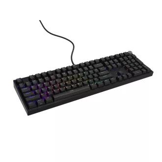 Herní mechanická klávesnice Genesis THOR 404/RGB/Outemu Peach Silent/Drátové USB-A/US layout/Černá