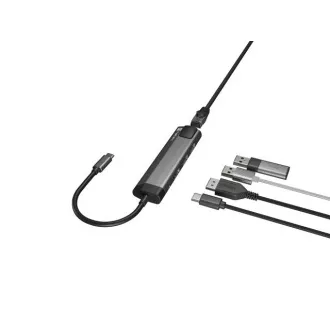 Natec multiport adaptér FOWLER GO HUB 5v1, 2X USB 3.0 HUB, HDMI 4K, USB-C PD, RJ45