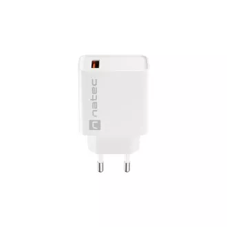Universální nabíječka Natec RIBERA 18W 1X USB-A, bílá