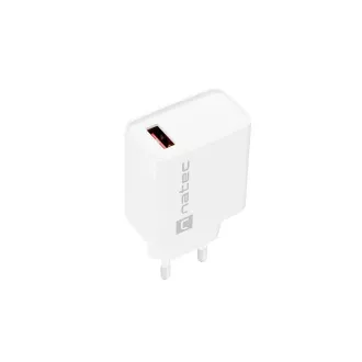 Universální nabíječka Natec RIBERA 18W 1X USB-A, bílá