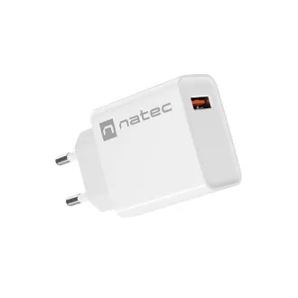 Universální nabíječka Natec RIBERA 18W 1X USB-A, bílá