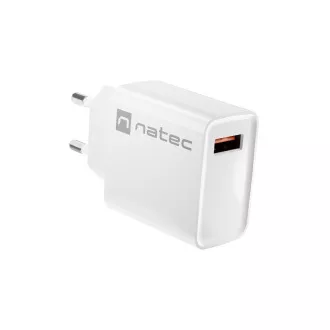 Universální nabíječka Natec RIBERA 18W 1X USB-A, bílá