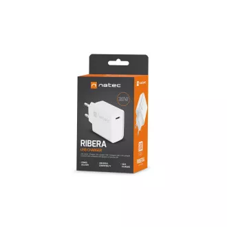 Universální nabíječka Natec RIBERA 20W 1X USB-C, bílá