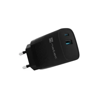 Univerzální USB nabíječka Natec RIBERA GaN 30 W, 1X USB-A, 1X USB-C, černá