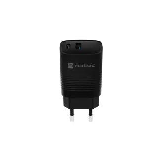 Univerzální USB nabíječka Natec RIBERA GaN 30 W, 1X USB-A, 1X USB-C, černá