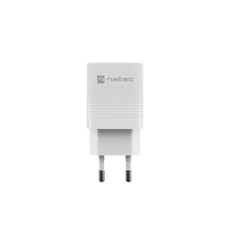 Universální USB nabíječka Natec RIBERA GaN 30W, 1X USB-A, 1X USB-C, Bílá