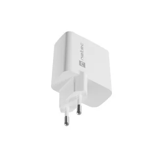 Univerzální USB nabíječka Natec RIBERA GaN 45W, 1X USB-A, 1X USB-C, bílá