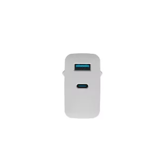 Univerzální USB nabíječka Natec RIBERA GaN 45W, 1X USB-A, 1X USB-C, bílá