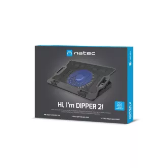 Chladící podložka pro nb Natec DIPPER 2, 12,1-17,3“, LED, 1xventilátor, 2xUSB