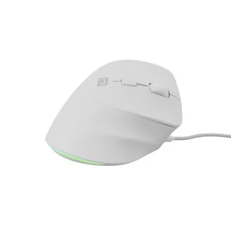 Vertikální myš Natec CRAKE 2 PRO/Vertikální/Optická/Pro praváky/12 400 DPI/Drátové USB-A/Bílá