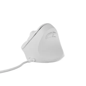 Vertikální myš Natec CRAKE 2 PRO/Vertikální/Optická/Pro praváky/12 400 DPI/Drátové USB-A/Bílá