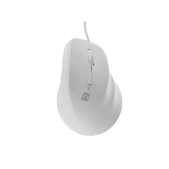 Vertikální myš Natec CRAKE 2 PRO/Vertikální/Optická/Pro praváky/12 400 DPI/Drátové USB-A/Bílá