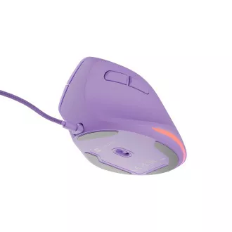 Vertikální myš Natec CRAKE 2 PRO/Vertikální/Optická/Pro praváky/12 400 DPI/Drátové USB-A/Fialová