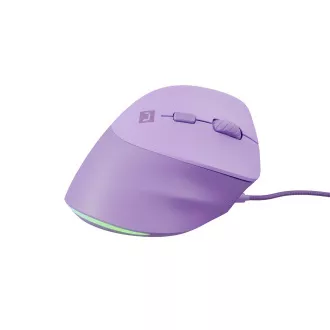 Vertikální myš Natec CRAKE 2 PRO/Vertikální/Optická/Pro praváky/12 400 DPI/Drátové USB-A/Fialová