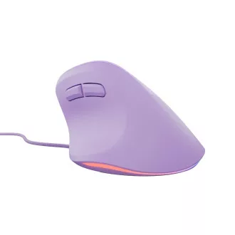 Vertikální myš Natec CRAKE 2 PRO/Vertikální/Optická/Pro praváky/12 400 DPI/Drátové USB-A/Fialová