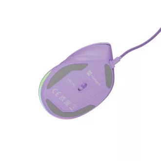 Vertikální myš Natec CRAKE 2 PRO/Vertikální/Optická/Pro praváky/12 400 DPI/Drátové USB-A/Fialová