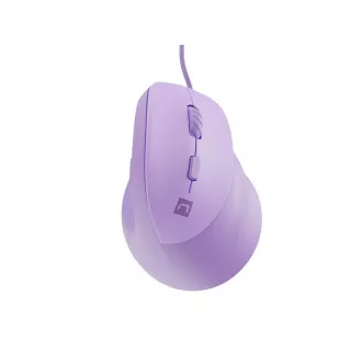 Vertikální myš Natec CRAKE 2 PRO/Vertikální/Optická/Pro praváky/12 400 DPI/Drátové USB-A/Fialová