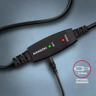 AXAGON ADR-215B, USB 2.0 A-M -> B-M aktivní propojovací / repeater kabel, 15m