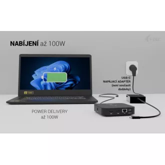 i-tec USB-C Dual HDMI Docking Station with Power Delivery 100W + i-tec Universal Charger 100W