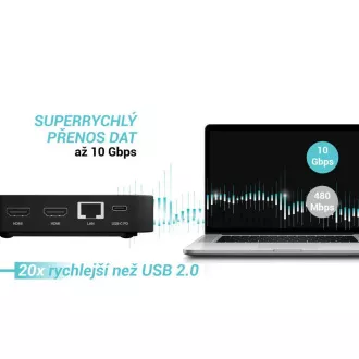 i-tec USB-C DP Dual HDMI Docking Station, Power Delivery 100W + i-tec Universal Charger 100W