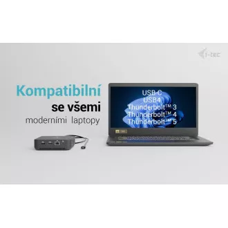 i-tec USB-C DP Dual HDMI Docking Station, Power Delivery 100W + i-tec Universal Charger 100W