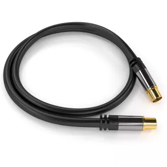 PremiumCord TV antenní HQ propojovací kabel M/F 75Ohm (135dB) 4x stíněný 3m PremiumCord TV antenní HQ propojovací kabel M/F 75Ohm (135dB) 4x stíněný 3m