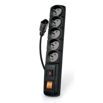 Acar F5 5m kabel, 5 zásuvek, přepěťová ochrana, černý