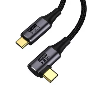 PremiumCord USB4 Gen 3x2 40Gbps 8K@60Hz 240W,Thunderbolt, 0,3m zahnutý PremiumCord USB4 Gen 3x2 40Gbps 8K@60Hz 240W,Thunderbolt, 0,3m zahnutý