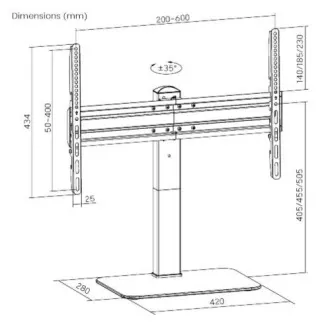 Univerzální stojan Brateck LDT03-23L pro TV 37"-70"otočný stolní