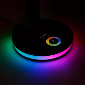 Platinet PDL400RGBB stolní LED lampa 12W stmívatelná, dotykové ovládání, USB port, černá