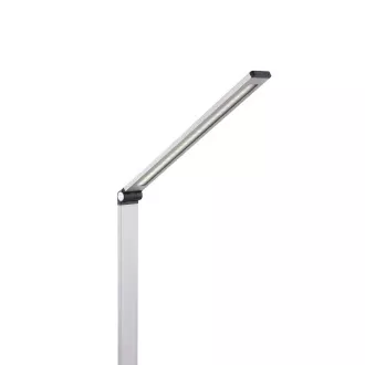 Platinet PDL888S stolní LED lampa 10W stmívatelná, bezdrátové nabíjení, USB port, stříbrná