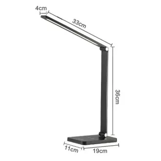 Platinet PDL888S stolní LED lampa 10W stmívatelná, bezdrátové nabíjení, USB port, stříbrná