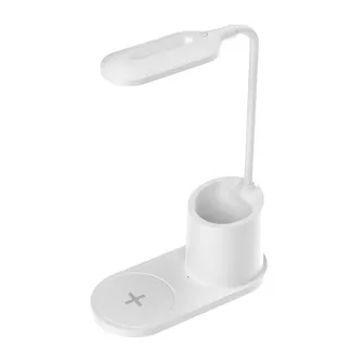 Platinet PDL1930W stolní LED lampa 3W stmívatelná, bezdrátové nabíjení, bílá