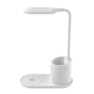 Platinet PDL1930W stolní LED lampa 3W stmívatelná, bezdrátové nabíjení, bílá